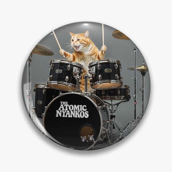 Item preview, Grunge Drummer Cat: High-Energy Beats by The Atomic Nyankos designed and sold by The Atomics.