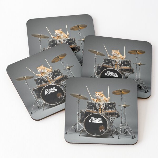 Item preview, Grunge Drummer Cat: High-Energy Beats by The Atomic Nyankos designed and sold by The Atomics.