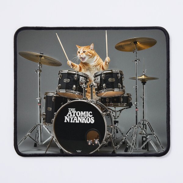 Item preview, Grunge Drummer Cat: High-Energy Beats by The Atomic Nyankos designed and sold by The Atomics.