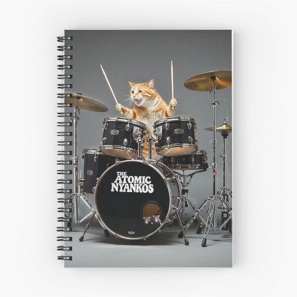 Item preview, Grunge Drummer Cat: High-Energy Beats by The Atomic Nyankos designed and sold by The Atomics.