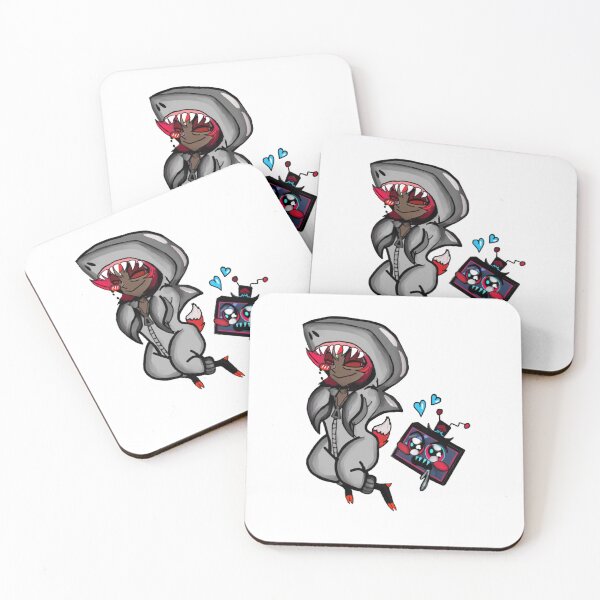 Item preview, Alastor the mischievous shark and an excited TV. designed and sold by DeboArts.