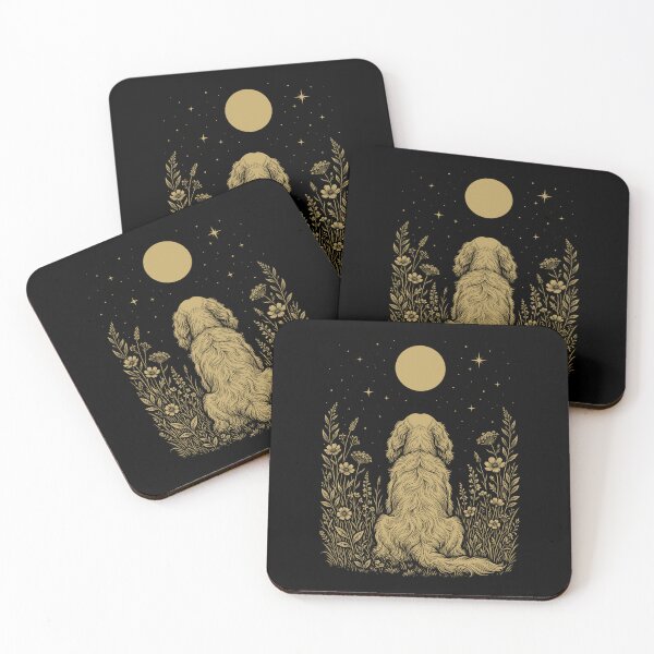 Item preview, Clumber Spaniel Moon Night Flower Minimalist Boho Dog Lover designed and sold by DoodleTortle.