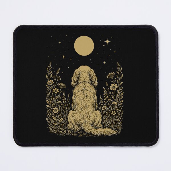 Item preview, Clumber Spaniel Moon Night Flower Minimalist Boho Dog Lover designed and sold by DoodleTortle.