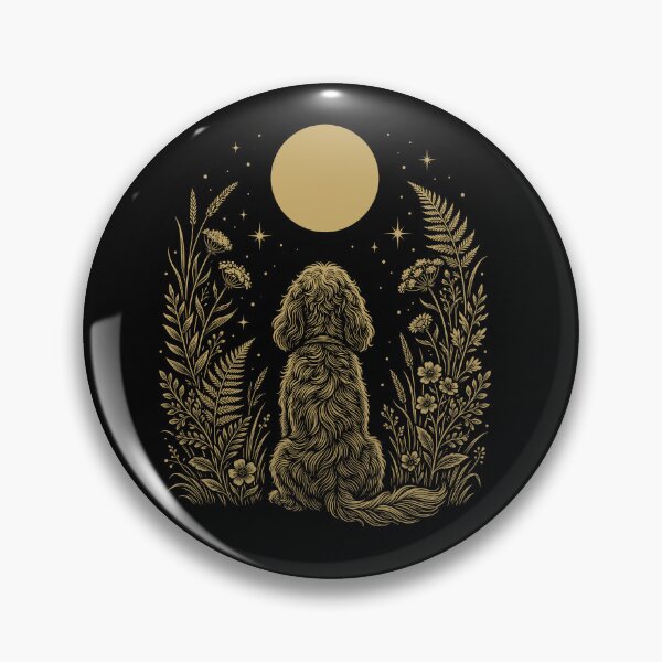 Item preview, Cockapoo Moon Night Flower Minimalist Boho Dog Lover designed and sold by DoodleTortle.