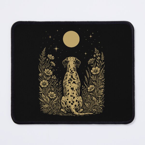Item preview, Dalmatian Moon Night Flower Minimalist Boho Dog Lover designed and sold by DoodleTortle.