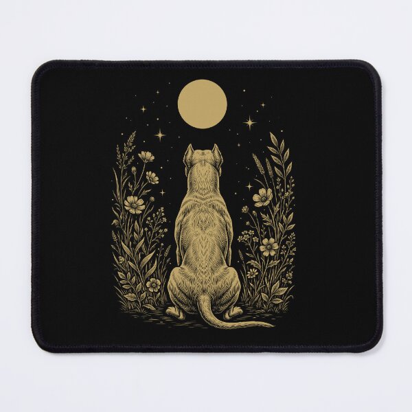 Item preview, Dogo Argentino Moon Night Flower Minimalist Boho Dog Lover designed and sold by DoodleTortle.