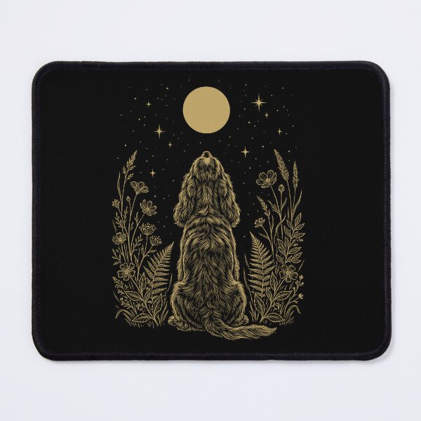 Item preview, English Cocker Spaniel Moon Night Flower Minimalist Boho Dog Lover designed and sold by DoodleTortle.