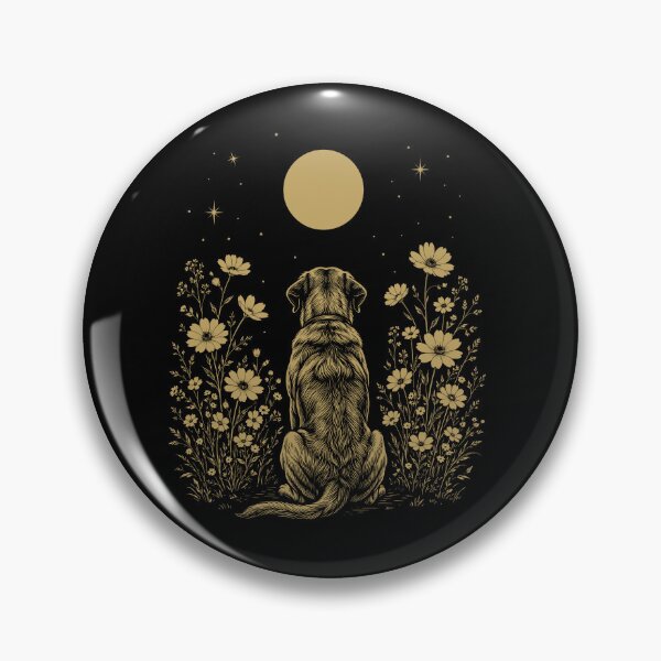 Item preview, Mastín inglés Luna Noche Flor Minimalista Boho Amante de los perros designed and sold by DoodleTortle.