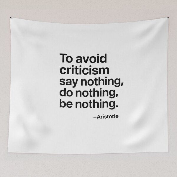 Item preview, Avoid Criticism Aristotle Motivation Philosophy Quote (Black Font) designed and sold by TshirtsLabs.
