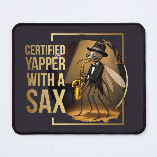 Item preview, Mosquito Jazz Night - certified yapper with a sax designed and sold by GraphicComet.