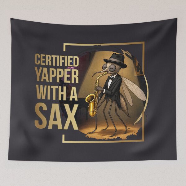 Item preview, Mosquito Jazz Night - certified yapper with a sax designed and sold by GraphicComet.