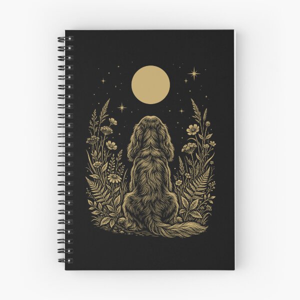 Item preview, Field Spaniel Moon Night Flower Minimalist Boho Dog Lover designed and sold by DoodleTortle.
