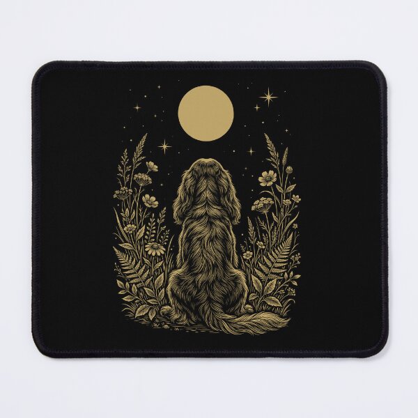 Item preview, Field Spaniel Moon Night Flower Minimalist Boho Dog Lover designed and sold by DoodleTortle.
