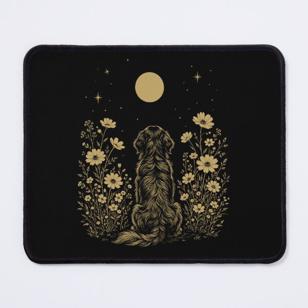 Item preview, Flat Coated Retriever Moon Night Flower Minimalist Boho Dog Lover designed and sold by DoodleTortle.