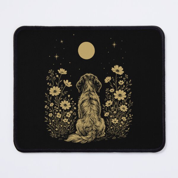 Item preview, German Wirehaired Pointer Moon Night Flower Minimalist Boho Dog Lover designed and sold by DoodleTortle.