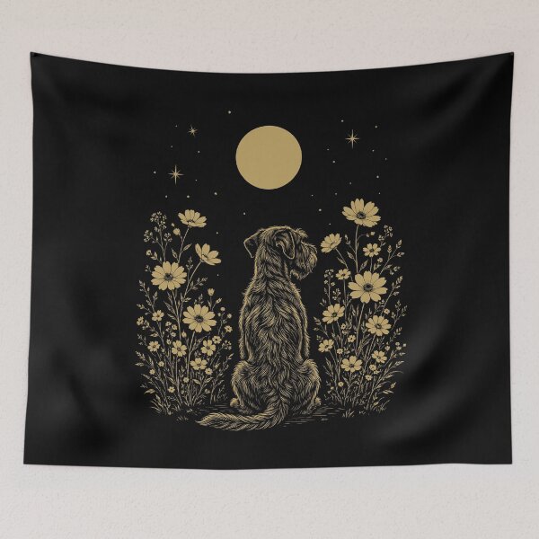 Item preview, Giant Schnauzer Moon Night Flower Minimalist Boho Dog Lover designed and sold by DoodleTortle.