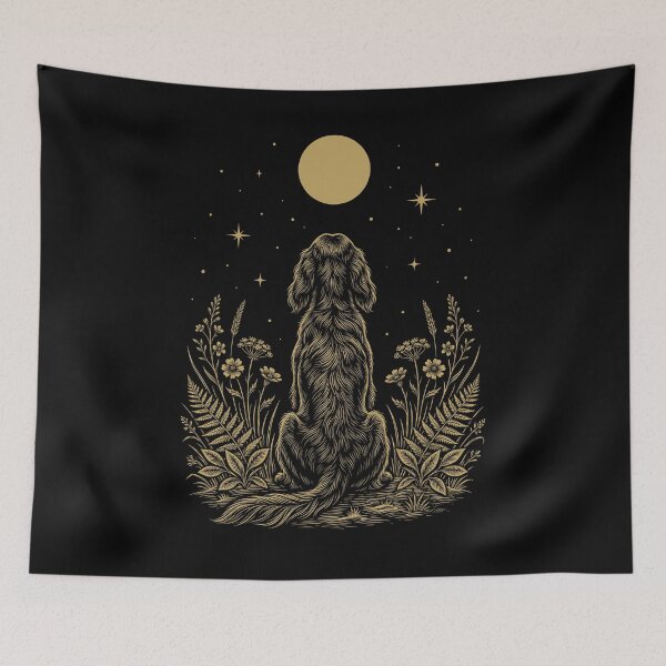 Item preview, Gordon Setter Moon Night Flower Minimalist Boho Dog Lover designed and sold by DoodleTortle.