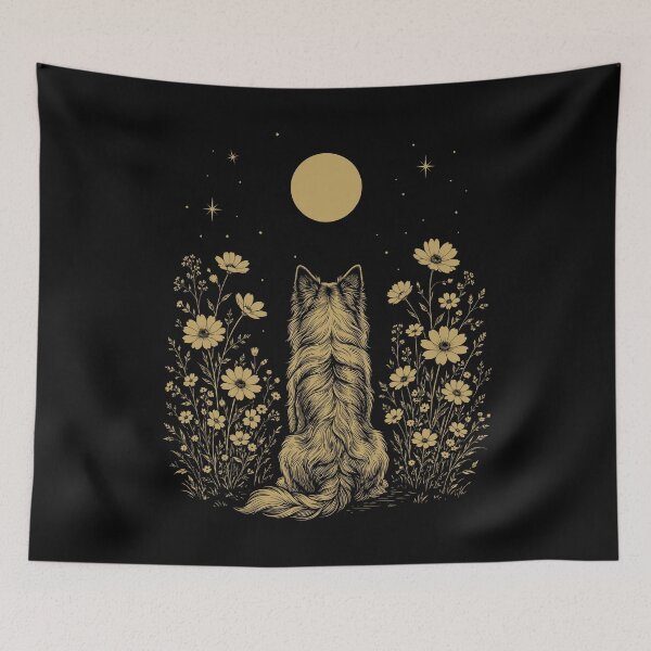 Item preview, Icelandic Sheepdog Moon Night Flower Minimalist Boho Dog Lover designed and sold by DoodleTortle.