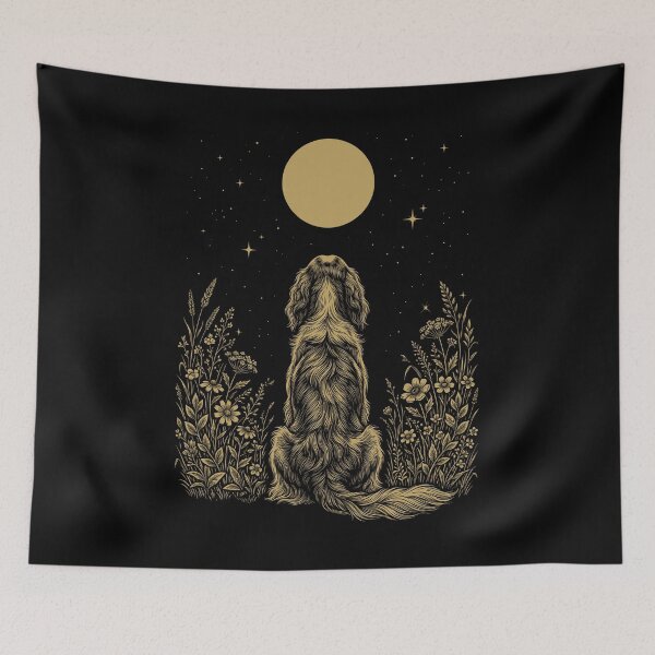 Item preview, Irish Red And White Setter Moon Night Flower Minimalist Boho Dog Lover designed and sold by DoodleTortle.