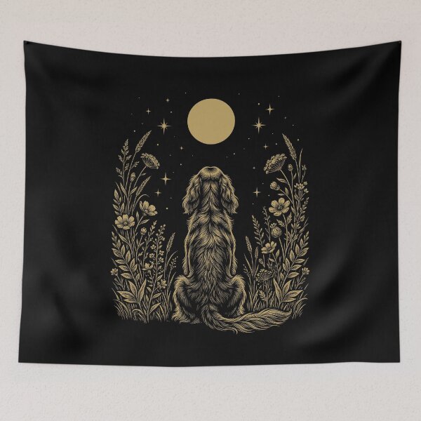 Item preview, Irish Setter Moon Night Flower Minimalist Boho Dog Lover designed and sold by DoodleTortle.
