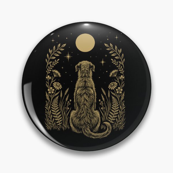 Item preview, Irish Wolfhound Moon Night Flower Minimalist Boho Dog Lover designed and sold by DoodleTortle.