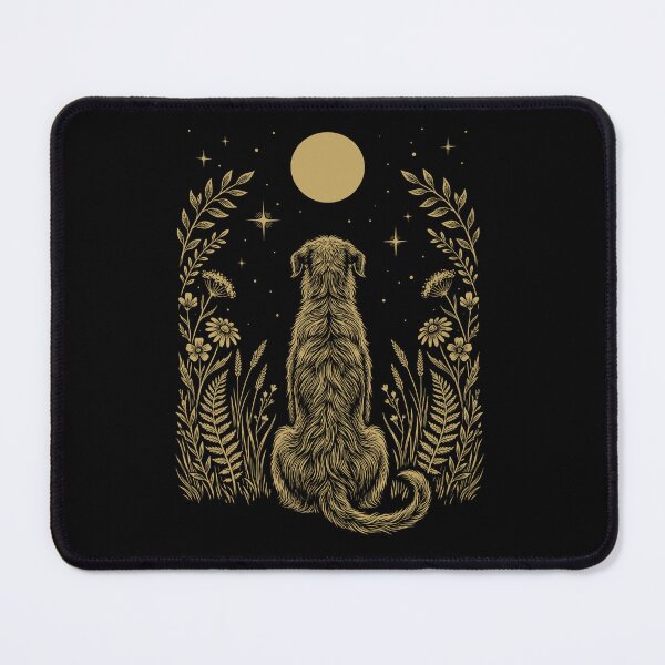 Item preview, Irish Wolfhound Moon Night Flower Minimalist Boho Dog Lover designed and sold by DoodleTortle.