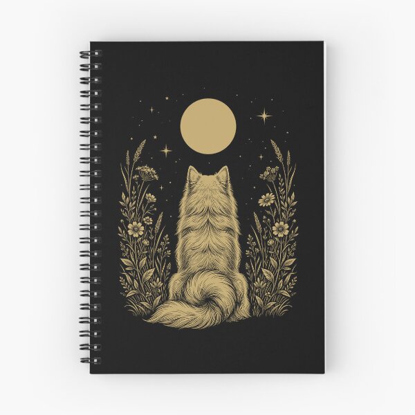 Item preview, Japanese Spitz Moon Night Flower Minimalist Boho Dog Lover designed and sold by DoodleTortle.