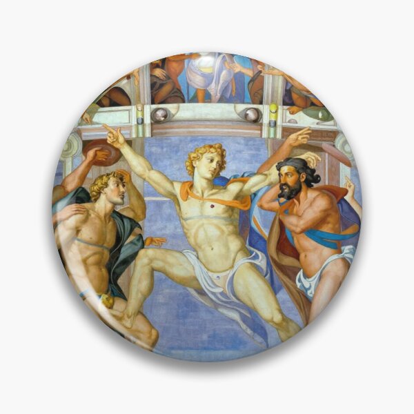 Item preview, Dramatic Renaissance fresco scene inspired by Michelangelo with powerful classical figures designed and sold by FotoworldEdel.