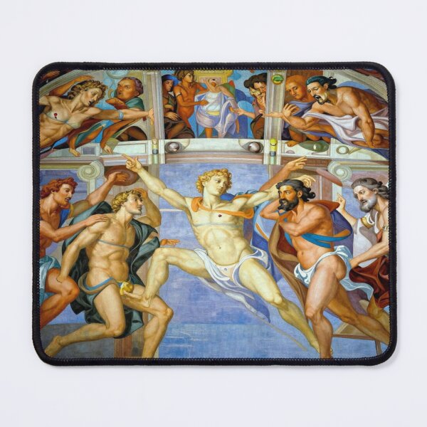 Item preview, Dramatic Renaissance fresco scene inspired by Michelangelo with powerful classical figures designed and sold by FotoworldEdel.