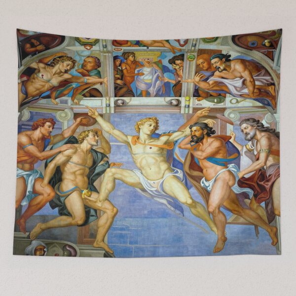Item preview, Dramatic Renaissance fresco scene inspired by Michelangelo with powerful classical figures designed and sold by FotoworldEdel.