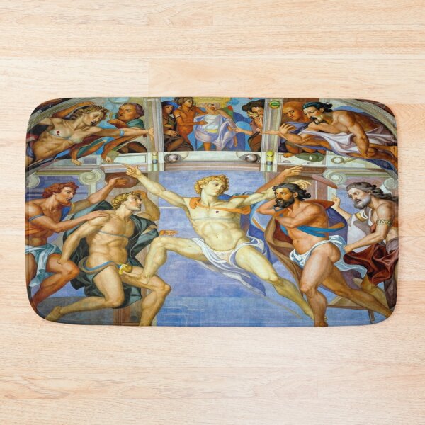 Item preview, Dramatic Renaissance fresco scene inspired by Michelangelo with powerful classical figures designed and sold by FotoworldEdel.
