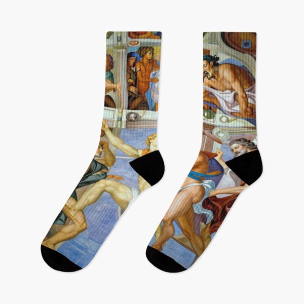 Item preview, Dramatic Renaissance fresco scene inspired by Michelangelo with powerful classical figures designed and sold by FotoworldEdel.