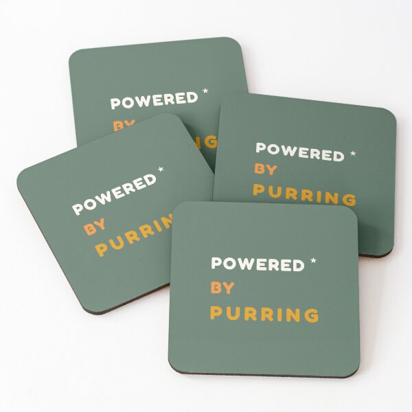 Item preview, Powered by Purring – Vintage Green Cat Lover Design designed and sold by MyFotodrive.