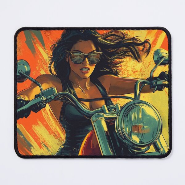 Item preview, Wild Rider - Biker Girl Motorcycle Retro Comic Art Vintage Chopper Woman Rider Gift designed and sold by Vicky021.