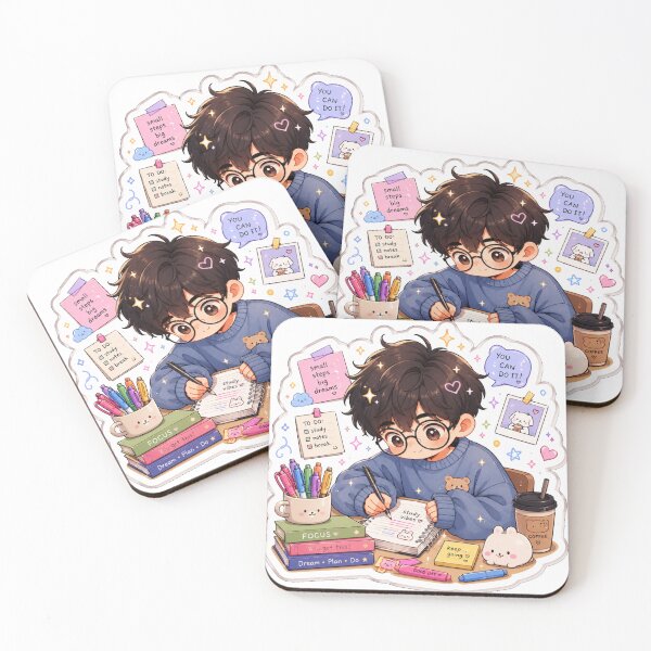 Item preview, Cute Study Boy Chibi Sticker – Cozy Anime Study Aesthetic designed and sold by Sidra digital art 8277237.
