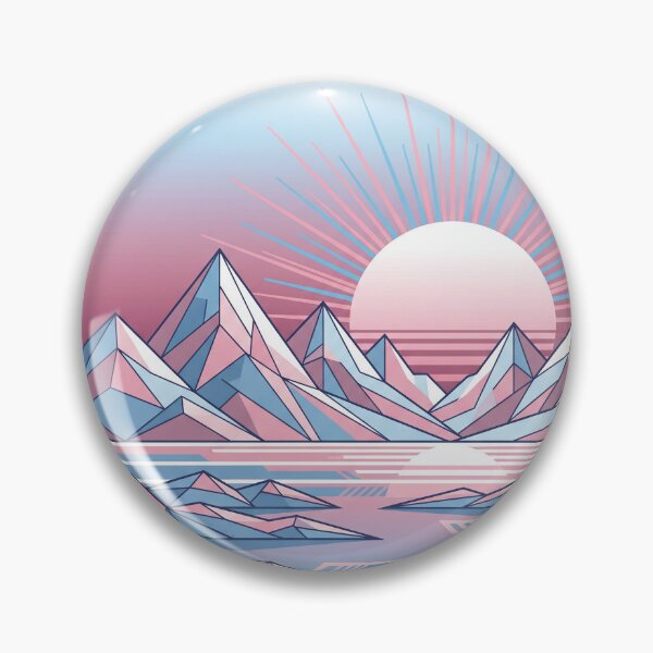 Item preview, Retro 80s Transgender Pride Sunrise- Aesthetic Synthwave Landscape designed and sold by Wittylayer.