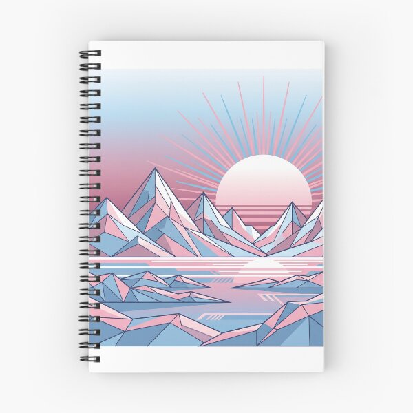 Item preview, Retro 80s Transgender Pride Sunrise- Aesthetic Synthwave Landscape designed and sold by Wittylayer.