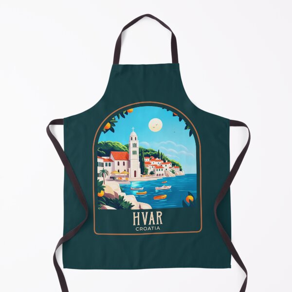 Item preview, Hvar Vintage Travel Illustration designed and sold by HomeLivingCo.