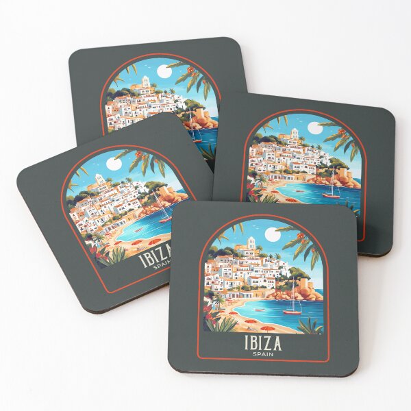 Item preview, Ibiza Vintage Travel Illustration designed and sold by HomeLivingCo.