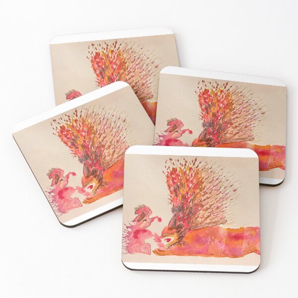 Item preview, Meeting the Dancing Fire Spirit — Whimsical Art Print designed and sold by thegindielady.