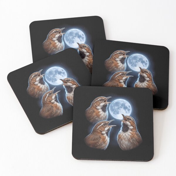Item preview, Puff Throated Babbler Howling Moon Art Bird Lover Birding designed and sold by TerryConnells.