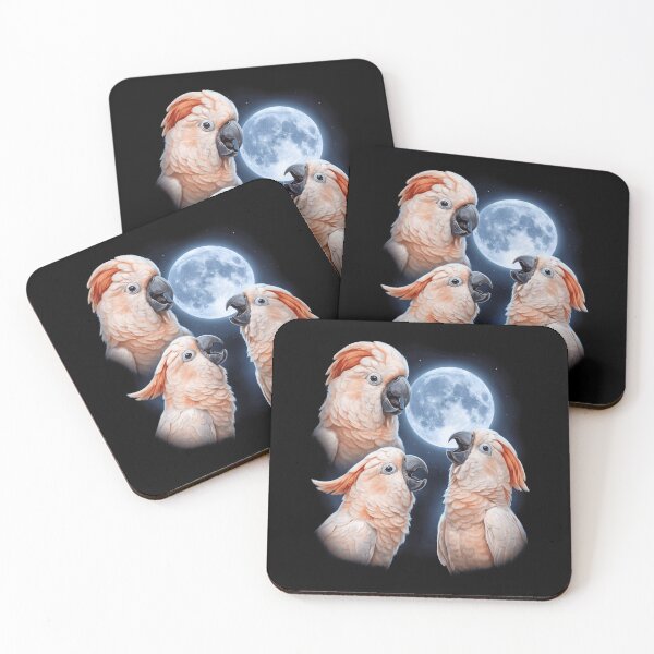 Item preview, Salmon Crested Cockatoo Howling Moon Art Parrot Lover designed and sold by TerryConnells.