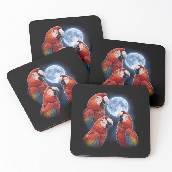 Item preview, Scarlet Macaw Howling Moon Art Parrot Lover designed and sold by TerryConnells.