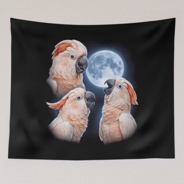 Item preview, Salmon Crested Cockatoo Howling Moon Art Parrot Lover designed and sold by TerryConnells.