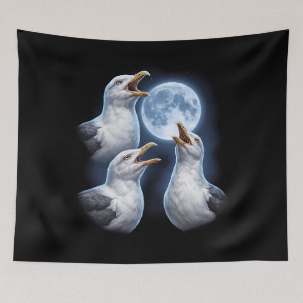 Item preview, Seagull Howling Moon Art Bird Lover Birding designed and sold by TerryConnells.