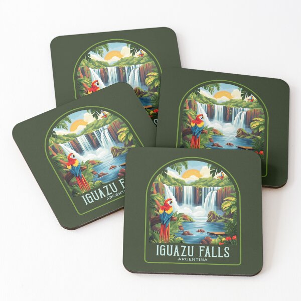 Item preview, Iguazu Falls Vintage Travel Illustration designed and sold by HomeLivingCo.