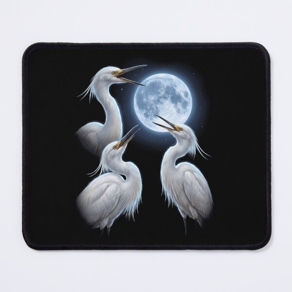 Item preview, Snowy Egret Howling Moon Art Bird Lover Birding designed and sold by TerryConnells.