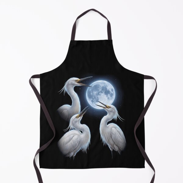 Item preview, Snowy Egret Howling Moon Art Bird Lover Birding designed and sold by TerryConnells.