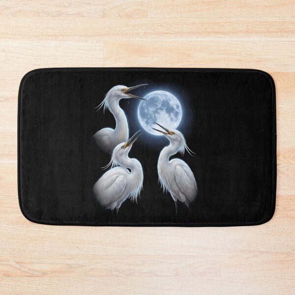 Item preview, Snowy Egret Howling Moon Art Bird Lover Birding designed and sold by TerryConnells.