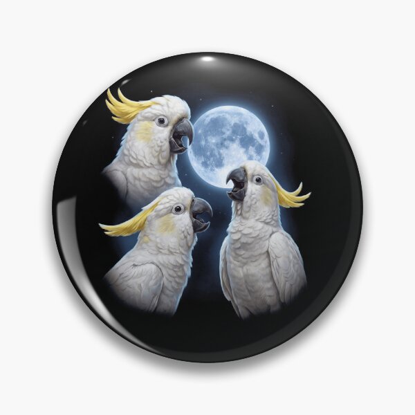 Item preview, Sulphur Crested Cockatoo Howling Moon Art Parrot Lover designed and sold by TerryConnells.